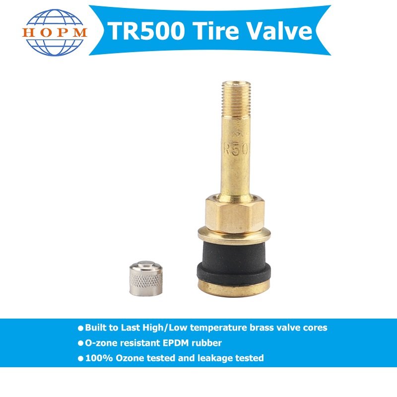 Auto Car Accessories Tyre Valve TR-500 Tubeless Metal Clamp-in Valves Brass Material TR500 Tire Valve for Truck and Bus