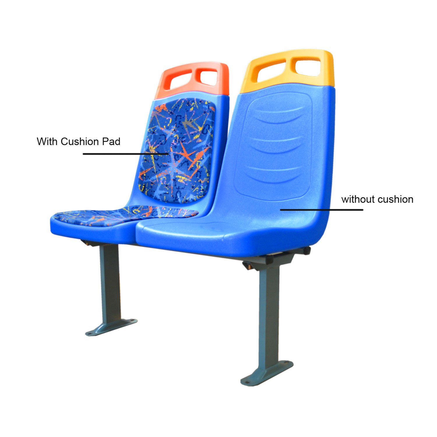 HDPE Blow Molded Plastic Bus Seat for City Urban Bus Double Deck Sightseeing Bus