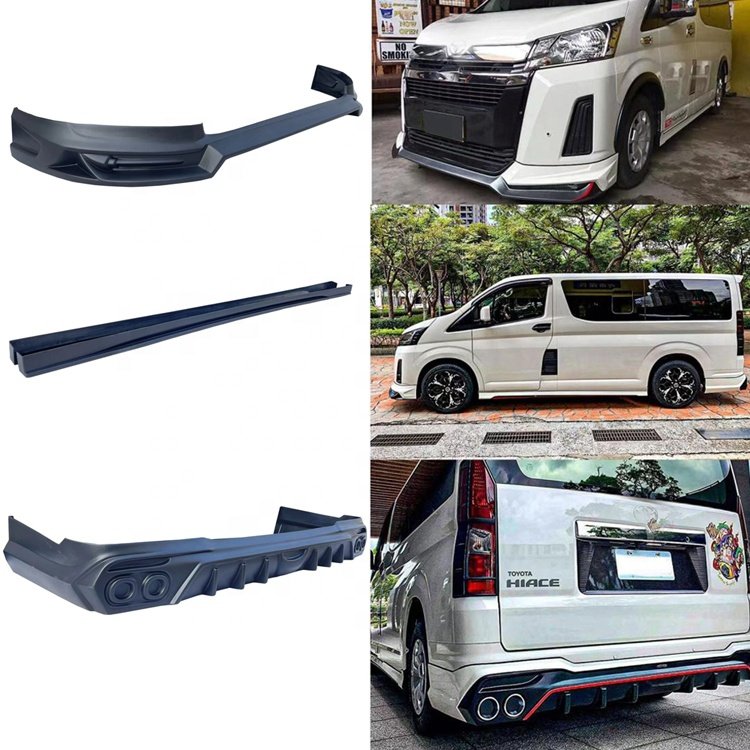 Hiace 300 Bodykit 2019 Low Roof Modified Body Kits Front Rear Bumper Lip Side Skirt Auto Parts for Hiace VI BOX 2022