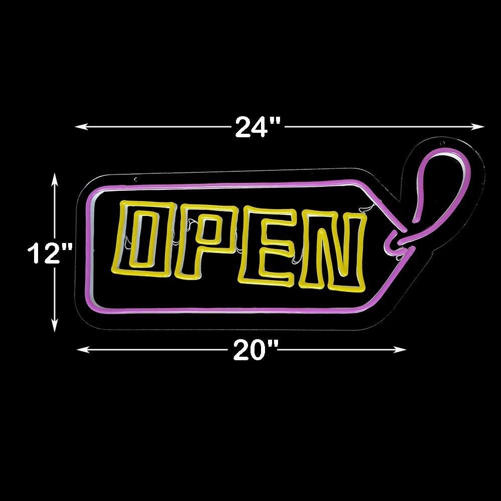Open LED Neon Sign Lights LED Open Sign 3D Art Decorative Neon Signs for Business Shop, Bar, Restaurant, Neon Light Sign