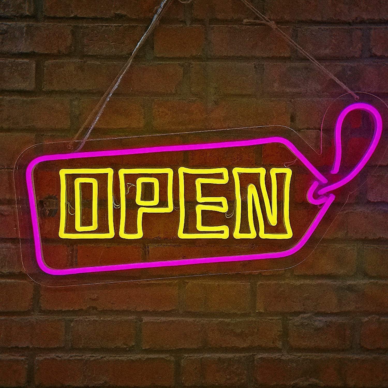 Open LED Neon Sign Lights LED Open Sign 3D Art Decorative Neon Signs for Business Shop, Bar, Restaurant, Neon Light Sign