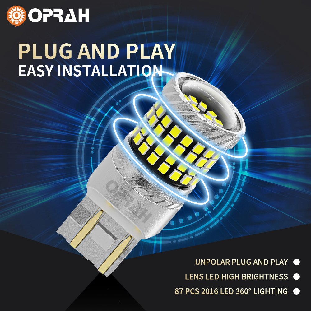 Oprah High Power 1156 LED Bulb Amber 2016 87SMD Auto LED Bulb 12V 24V Blinker Bulb 7443 3157 1157 Ba15s Parking T20 Tail Light