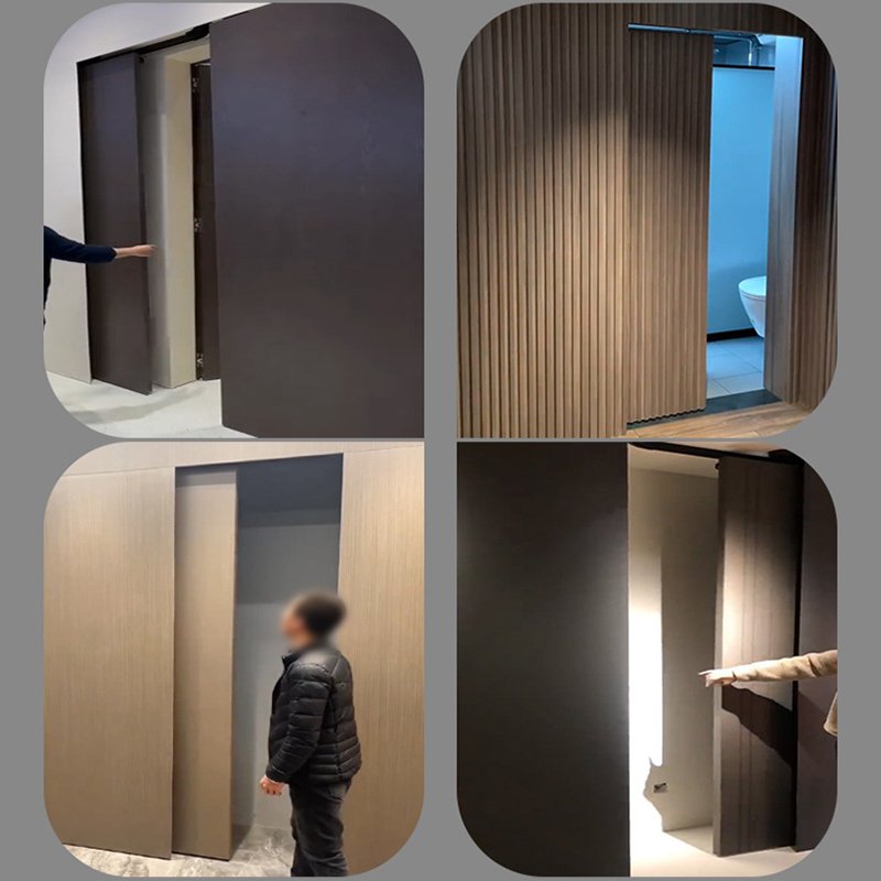 Internal Hidden Push Pull Door Track Silent Buffer Cloakroom Bedroom Sliding Door Push Bus Door Slide Rail Hardware Accessories