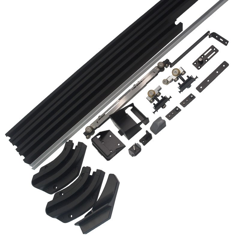 Internal Hidden Push Pull Door Track Silent Buffer Cloakroom Bedroom Sliding Door Push Bus Door Slide Rail Hardware Accessories