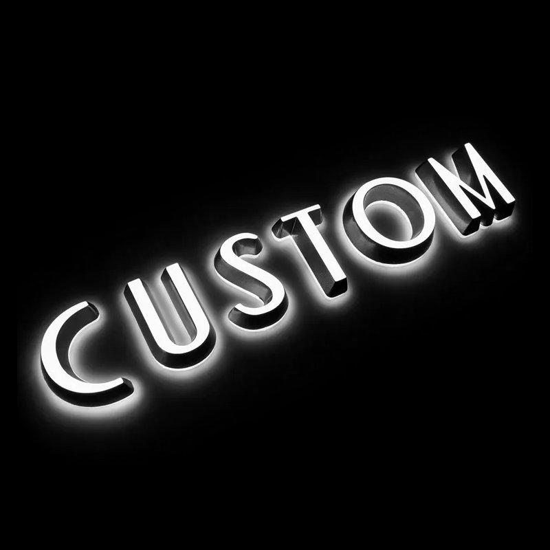 Word Letter Signage 3d Led Lighted Digital Door Sign Front and Backlit Letters 3D Lighting Acrylic Led Channel Letters Signage