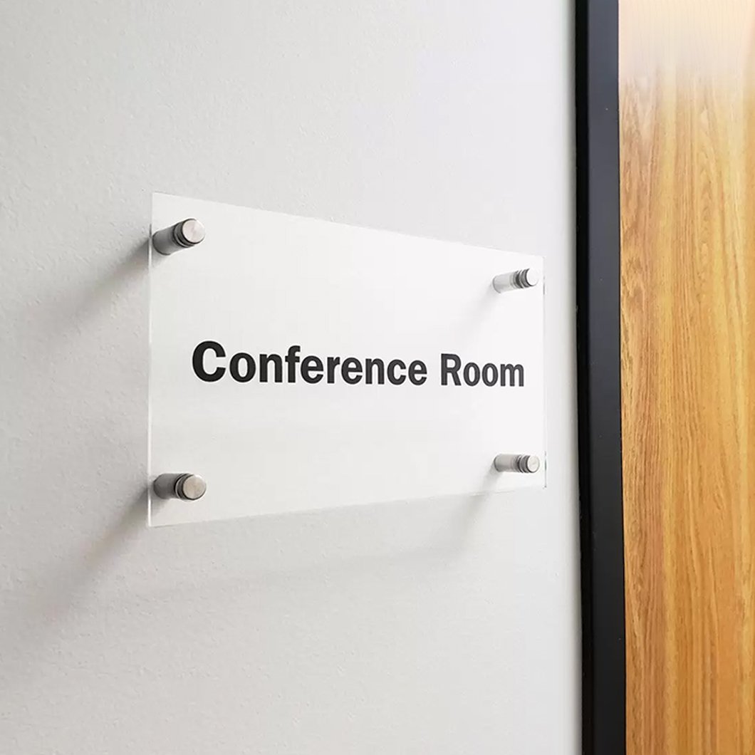 Manufacturer Custom Acrylic House Number Sign With Metal Stand Offs Door Office Nameplate Business Reception Lobby Door Sign