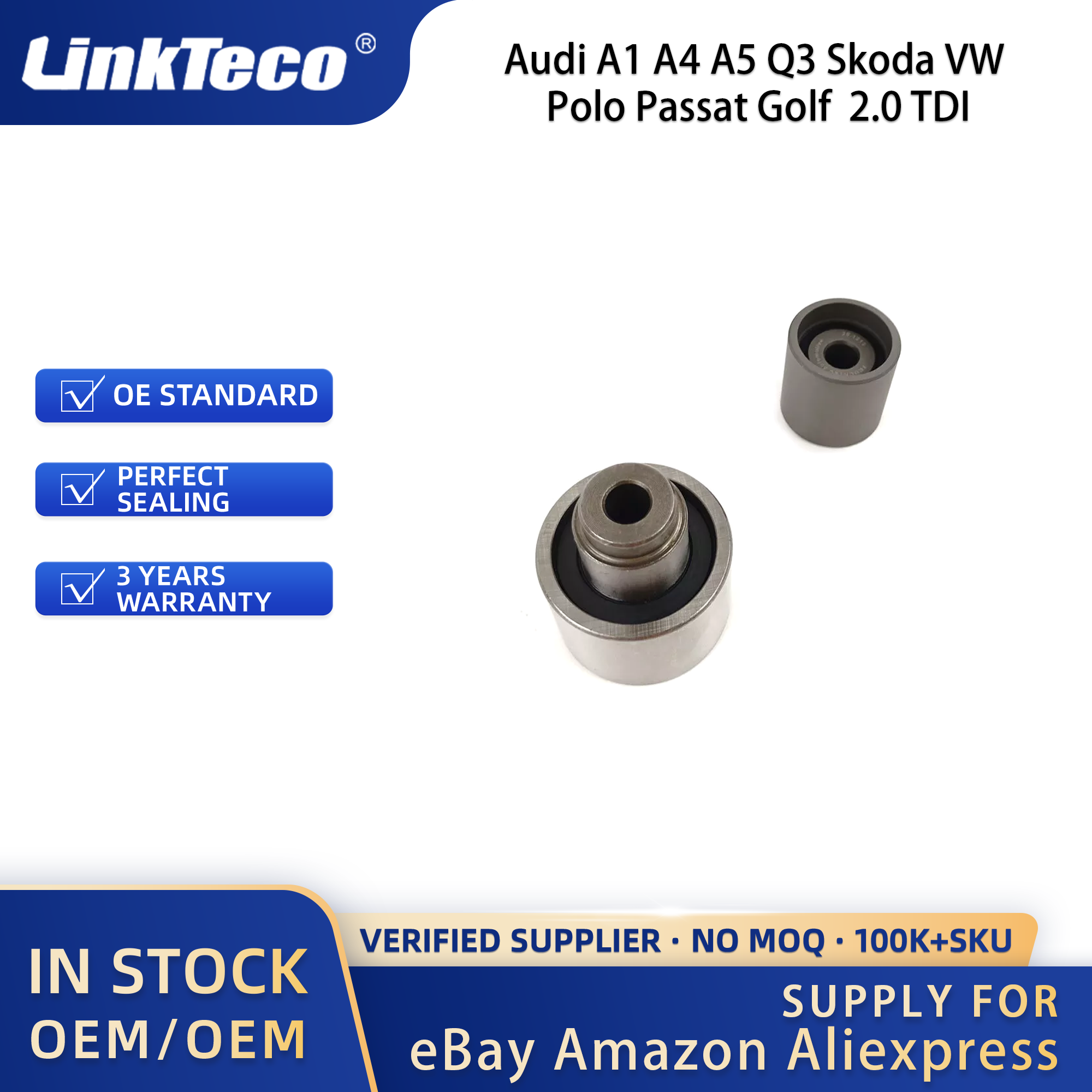 Linkteco Timing Belt Set for Audi A1 A4 A5 Q3 Skoda VW Polo Passat Golf 2.0 TDI 2003-2022 03L109119A 03L198119B 03L198119 C