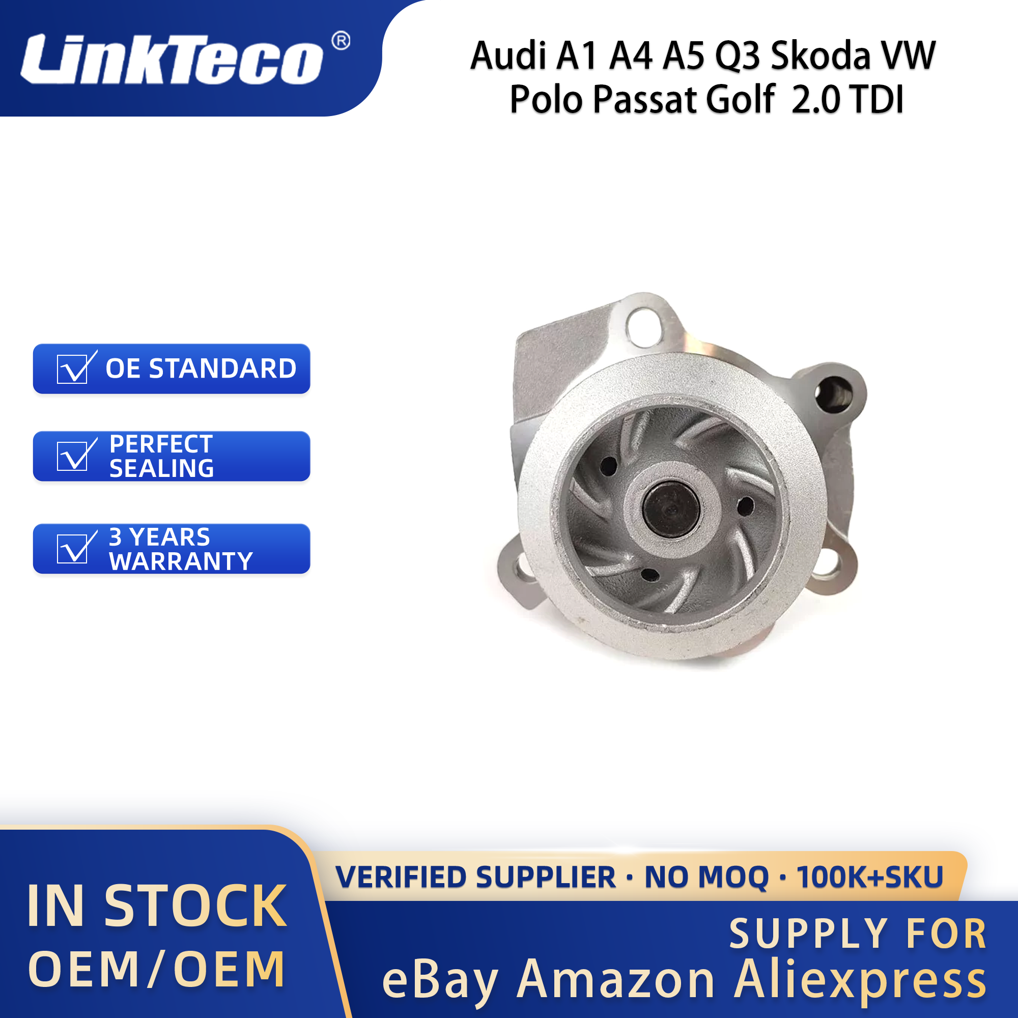 Linkteco Timing Belt Set for Audi A1 A4 A5 Q3 Skoda VW Polo Passat Golf 2.0 TDI 2003-2022 03L109119A 03L198119B 03L198119 C