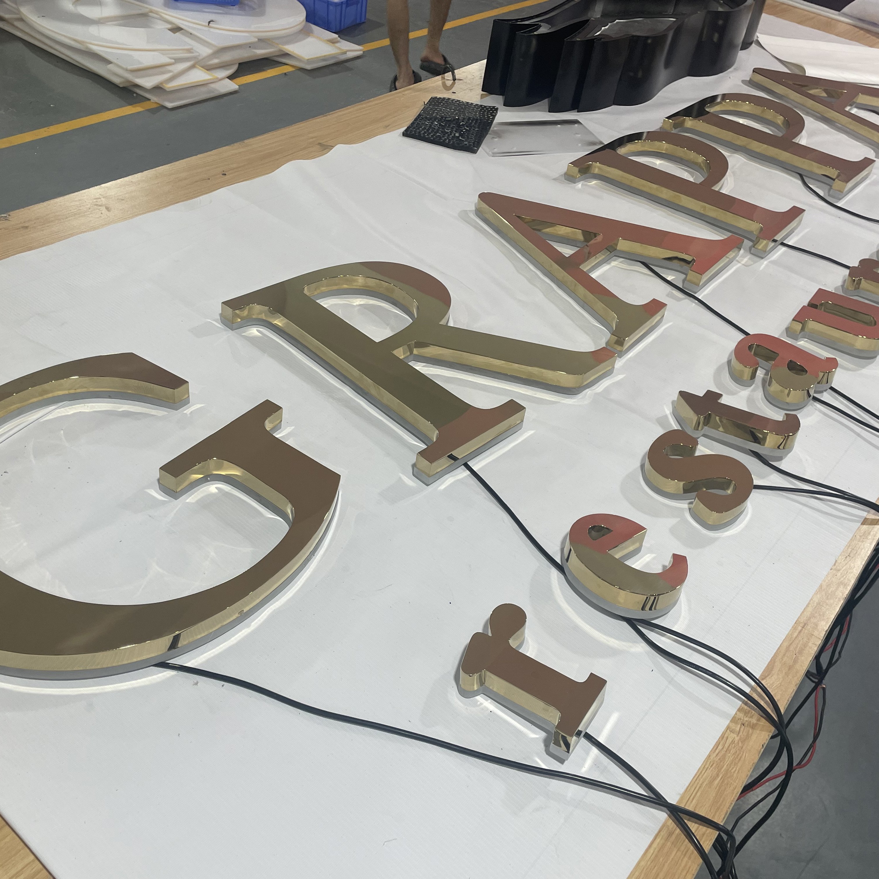 Gold Backlit Sign Custom Letter Sign Led Backlit Letters 3d Channel Letter Lights Sign