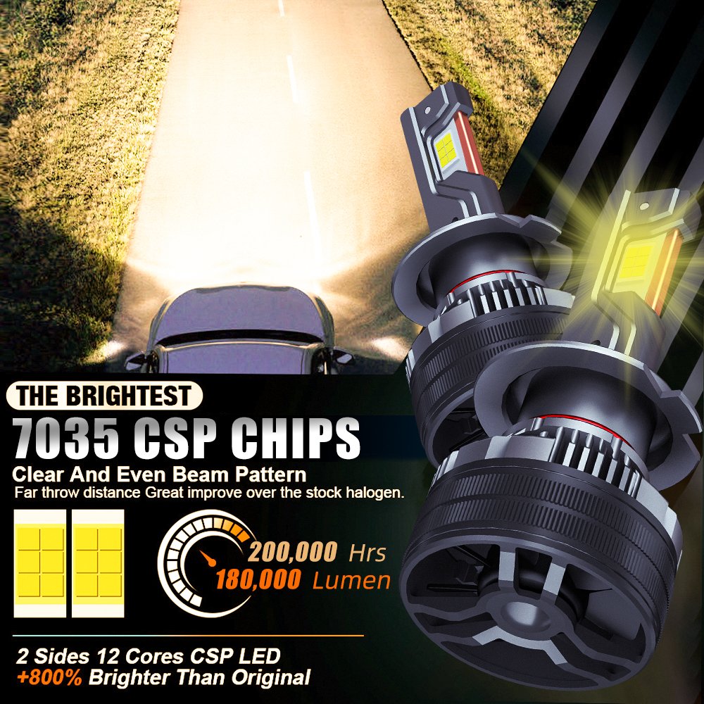 4300K Car Headlights 200W High Power Auto Lighting System H7 Luces Para Autos H4 Led Light