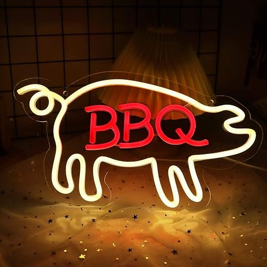 BBQ Neon Signs Barbecue Neon Lights Signs for BBQ Shop Restaurant Home Party Beer Pub Neon Bar Sign Wall Decor Light