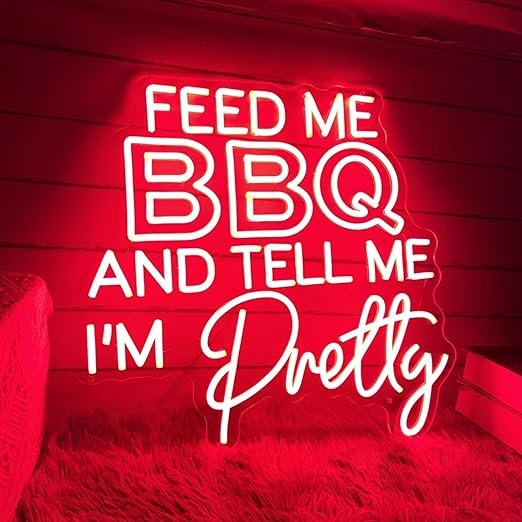 BBQ Neon Signs Barbecue Neon Lights Signs for BBQ Shop Restaurant Home Party Beer Pub Neon Bar Sign Wall Decor Light