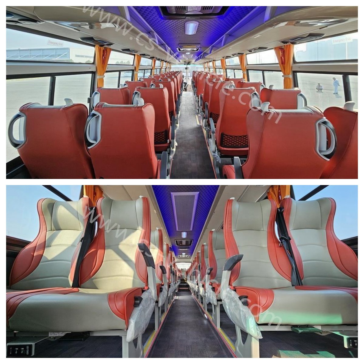 New Tenglong Bus 53 Seats diesel Engine Manual Transmission Coach Bus for City Tour