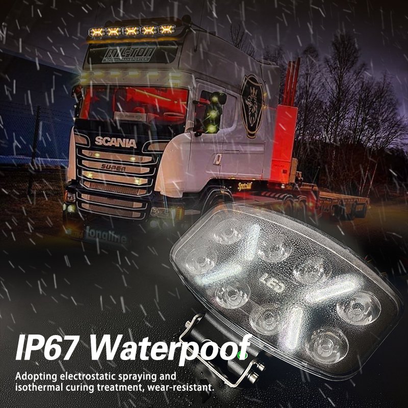 Hot Selling 10 Inch 80W 24V White Yellow DRL Work Light Driving Spot Light for Heavy Duty Truck Bus Tractors