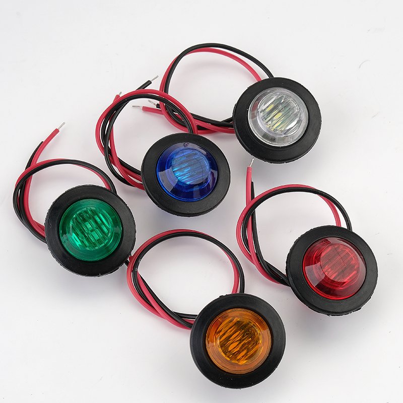 12v 24v Led 3/4" Round Trailer Side Marker Lights Yellow White Red for Trucks Clearance Lights Truck Turn Signal Lamp