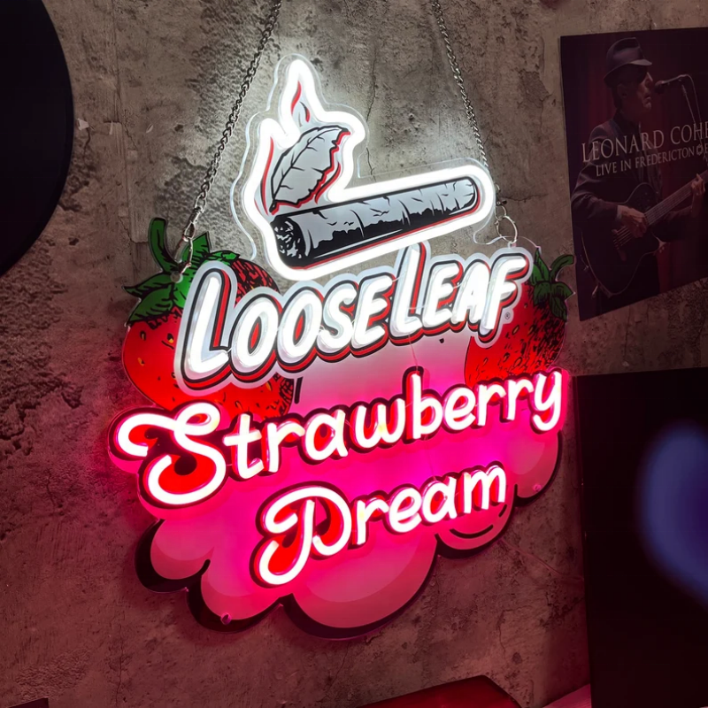 Store Business logo Led Neon Sign UV Printed Advertising Signboard Design Smoke Shop Neon logo for Wall Decoration