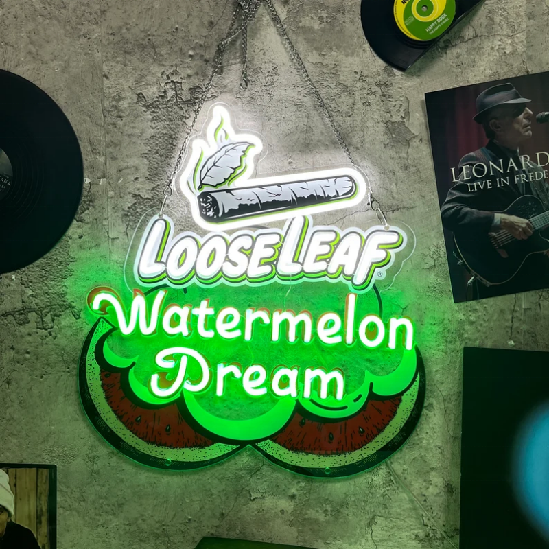 Store Business logo Led Neon Sign UV Printed Advertising Signboard Design Smoke Shop Neon logo for Wall Decoration