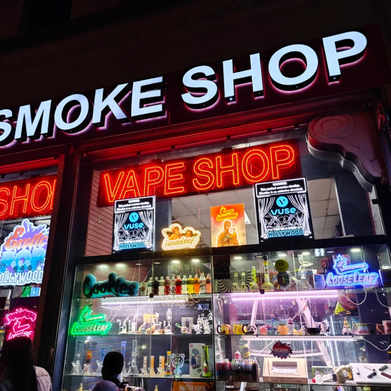 Store Business logo Led Neon Sign UV Printed Advertising Signboard Design Smoke Shop Neon logo for Wall Decoration