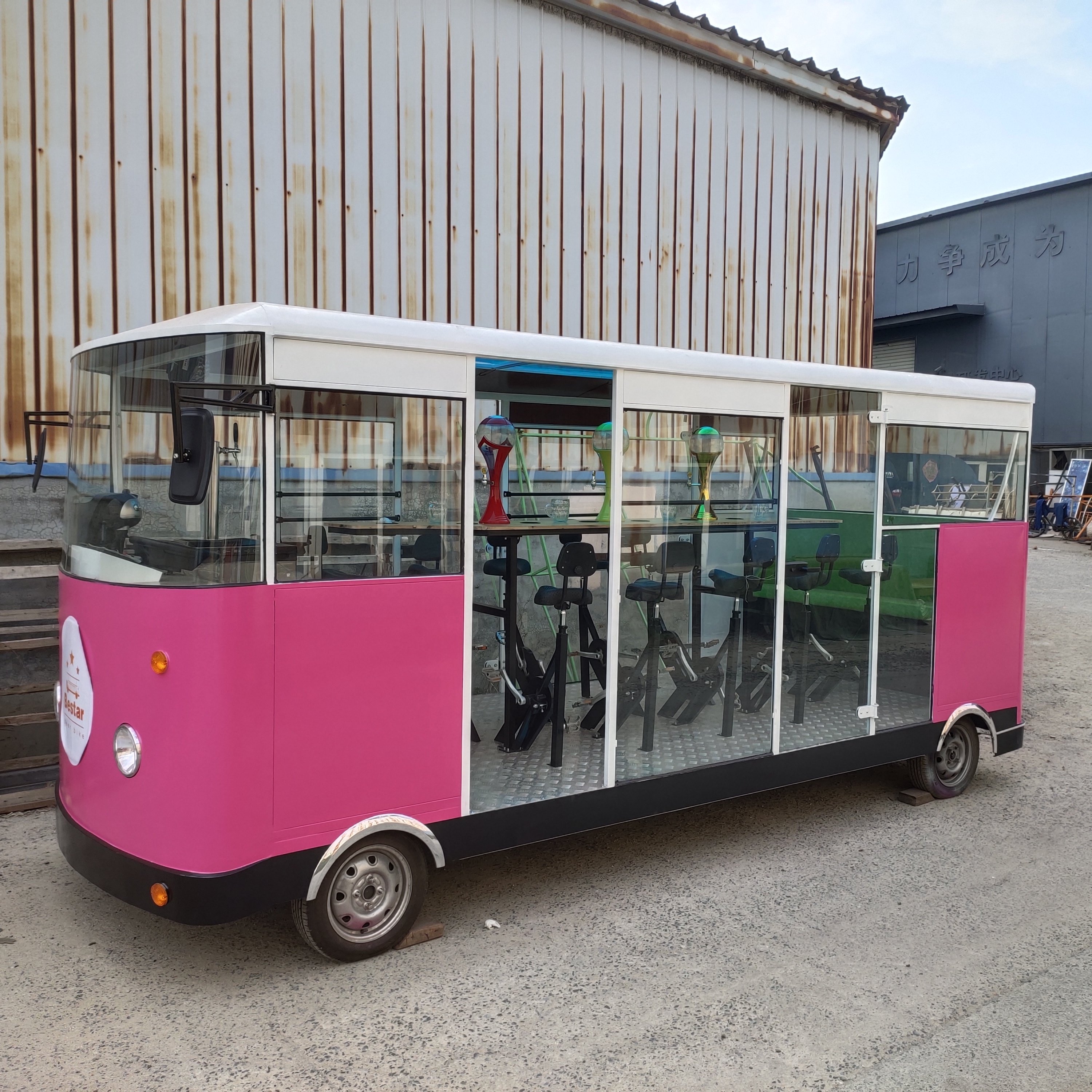 3-Speed Pedal Bar Party Bike Tours Mobile City Pub Bike Hopper Cycle with Beer Bike & Mobile Bar Pedal Pub