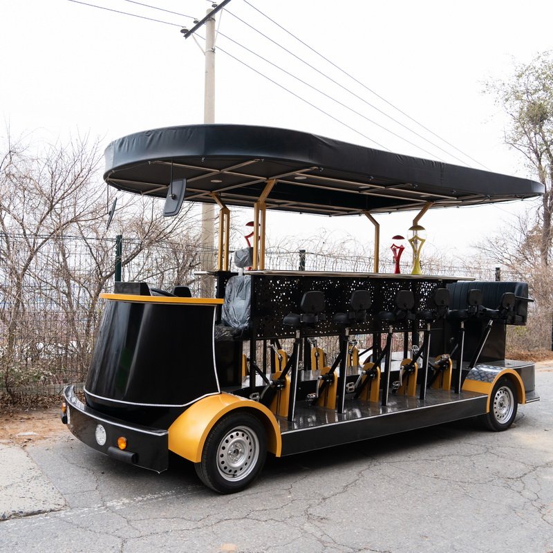 Sightseeing City Bus Pedal Pub Electric With Pedal Assit Party Pub Beer Bike