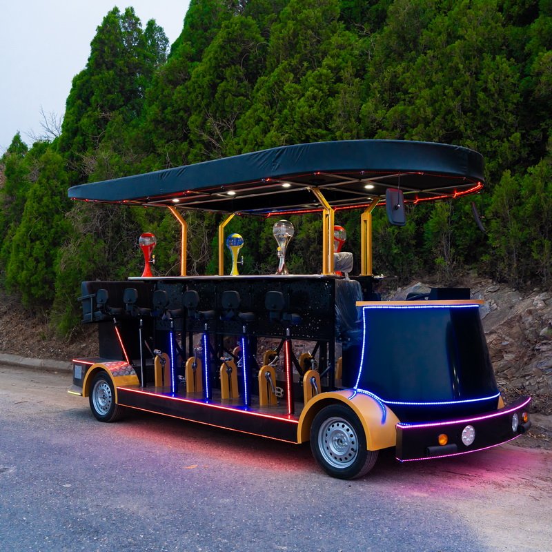 Sightseeing City Bus Pedal Pub Electric With Pedal Assit Party Pub Beer Bike