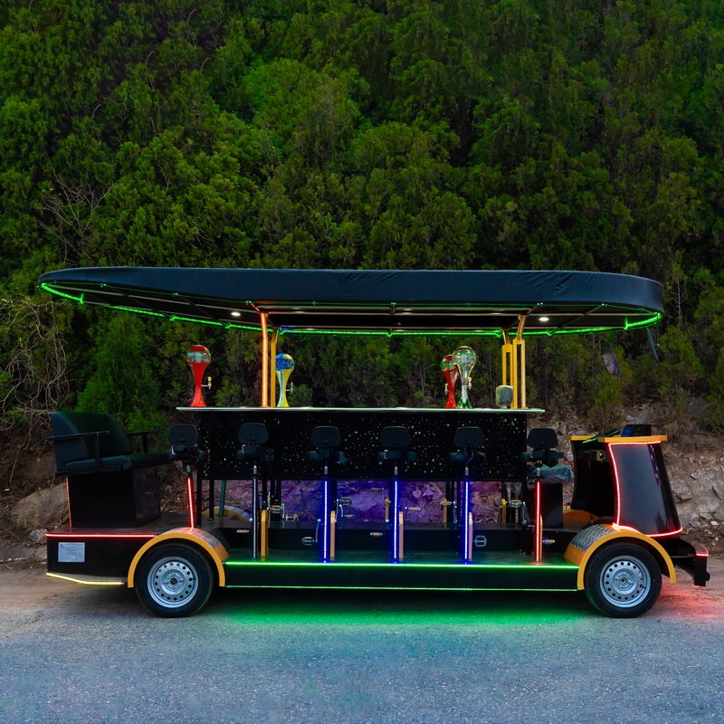 Sightseeing City Bus Pedal Pub Electric With Pedal Assit Party Pub Beer Bike