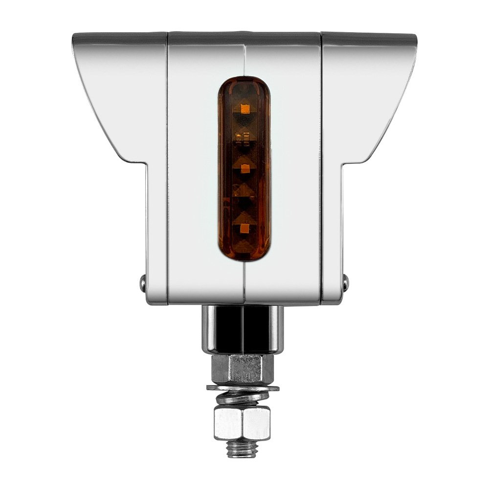 New Amber Double Faces Heavy Truck European Bus Square Warning Strobe Tail Rear LED Side Marker Light with Chrome Flange Bezel