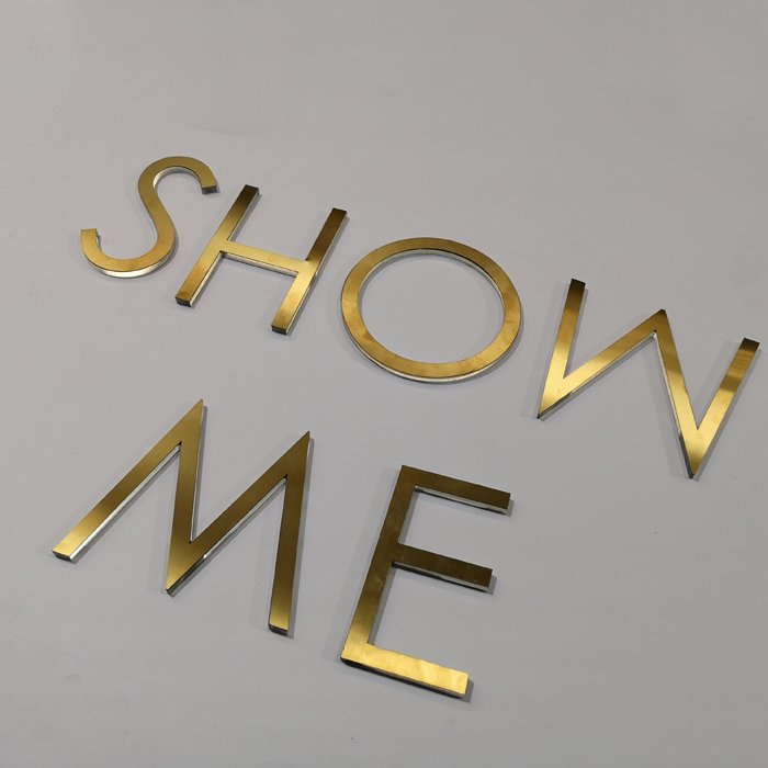 3D Clear Acrylic Mirror Gold Name Letters Sign Alphabet Signage