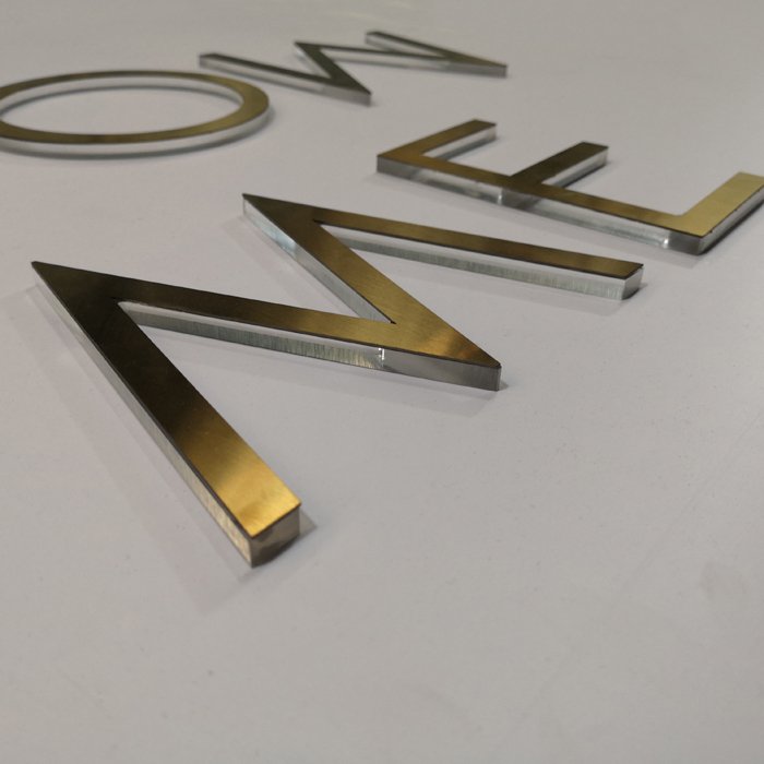 3D Clear Acrylic Mirror Gold Name Letters Sign Alphabet Signage
