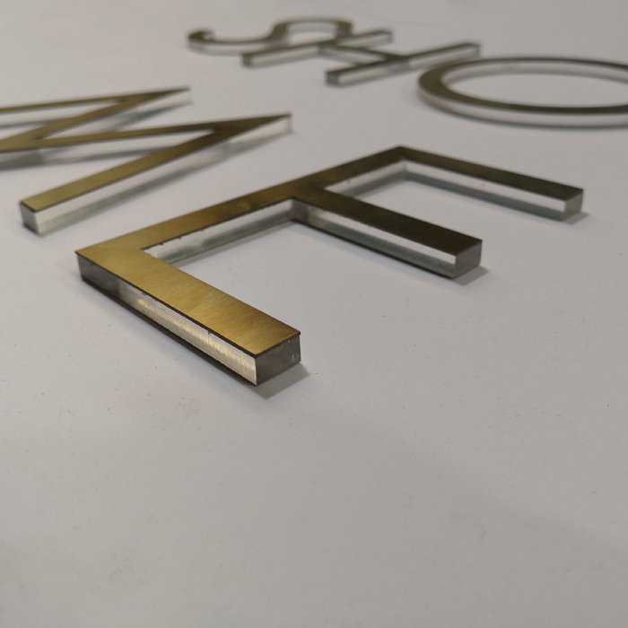 3D Clear Acrylic Mirror Gold Name Letters Sign Alphabet Signage