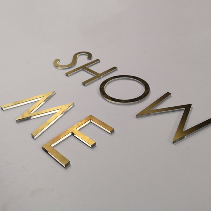 3D Clear Acrylic Mirror Gold Name Letters Sign Alphabet Signage