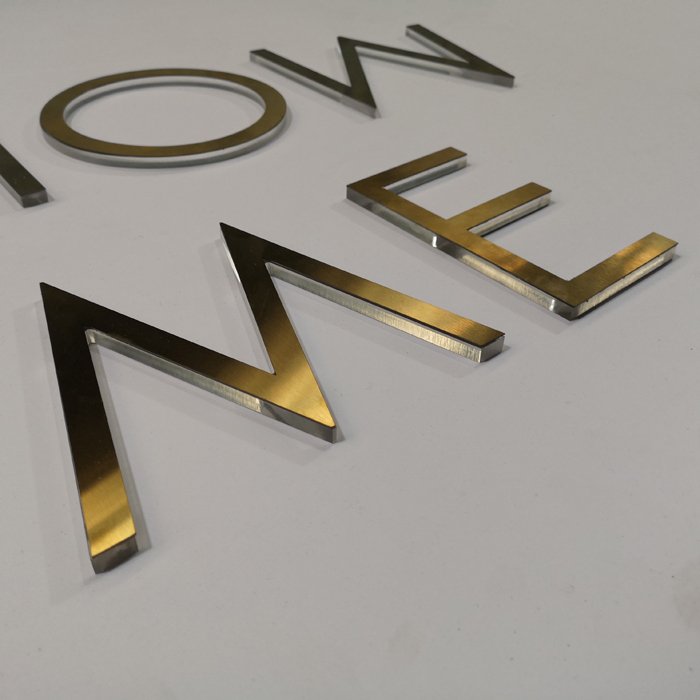 3D Clear Acrylic Mirror Gold Name Letters Sign Alphabet Signage
