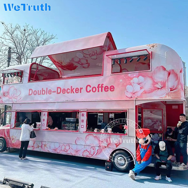 Food Truck Purchase Mobile Popcorn Concession Trailer Luxury Catering Electric Truck BBQ Coffee Double-decker Food Bus