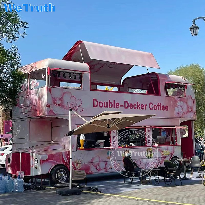 Food Truck Purchase Mobile Popcorn Concession Trailer Luxury Catering Electric Truck BBQ Coffee Double-decker Food Bus