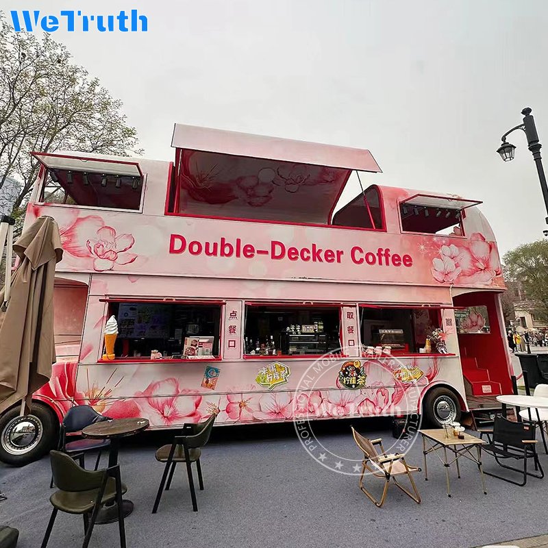 Food Truck Purchase Mobile Popcorn Concession Trailer Luxury Catering Electric Truck BBQ Coffee Double-decker Food Bus