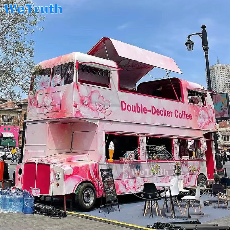 Food Truck Purchase Mobile Popcorn Concession Trailer Luxury Catering Electric Truck BBQ Coffee Double-decker Food Bus