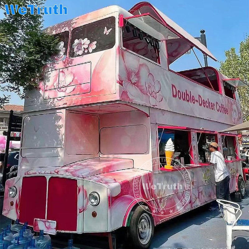 Food Truck Purchase Mobile Popcorn Concession Trailer Luxury Catering Electric Truck BBQ Coffee Double-decker Food Bus