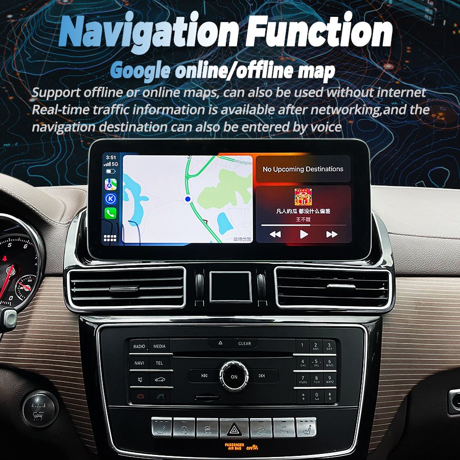 12.3inch Car Multimedia Carplay for Benz Gl350 Gls450 Gls400 Gls63 Gls550 GLS GLE Ml400 W166 Gle400 GPS Video Player Android 13