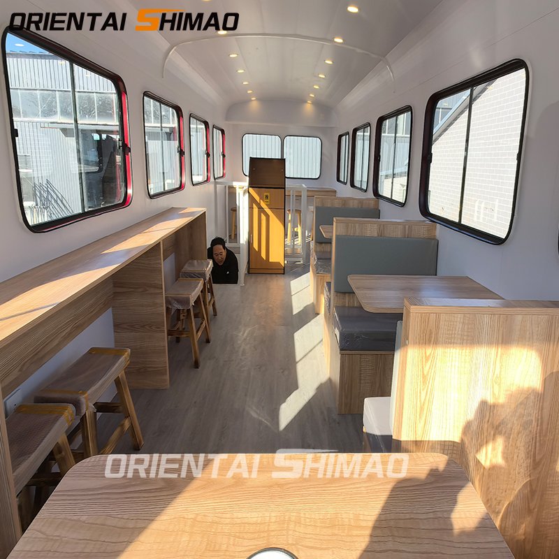Commercial Street Business Mobile Restaurant Electric Manufacturer Double Decker Bus Dining Cart Food Trailer Drink Bar Truck