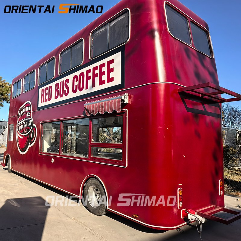 Commercial Street Business Mobile Restaurant Electric Manufacturer Double Decker Bus Dining Cart Food Trailer Drink Bar Truck