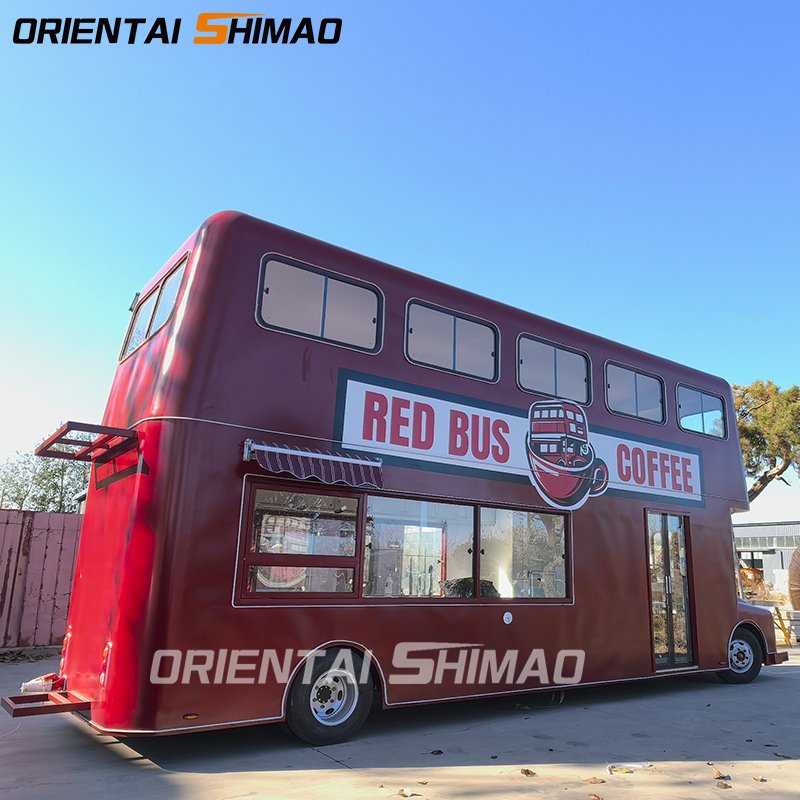Commercial Street Business Mobile Restaurant Electric Manufacturer Double Decker Bus Dining Cart Food Trailer Drink Bar Truck