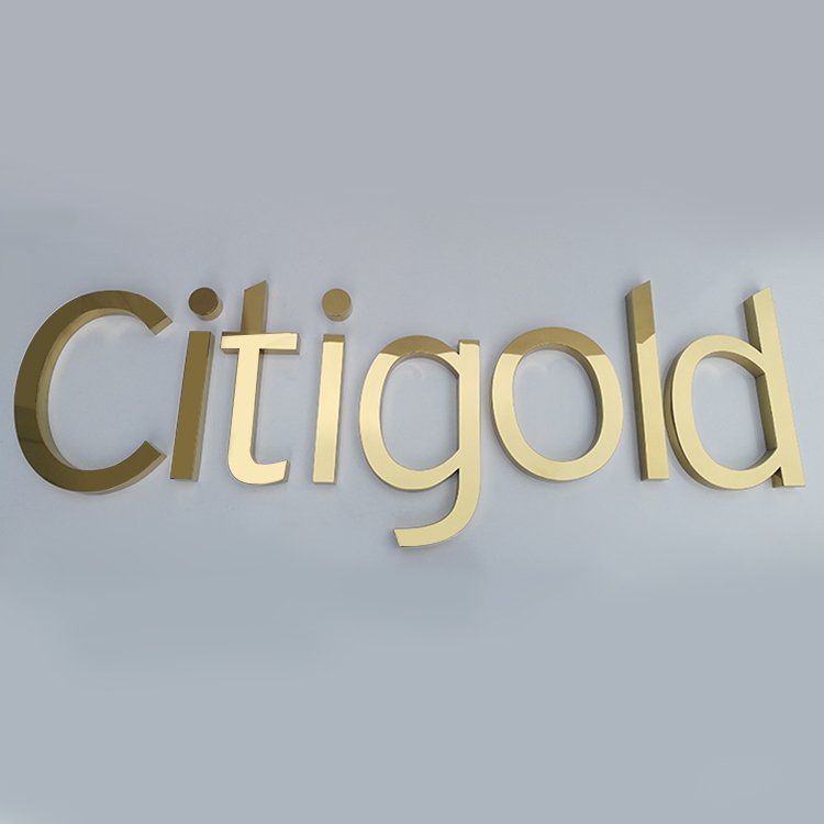 Customized Titanium Gold Mirror Stainless Steel Channel Letter Sign 3d Metal Letter