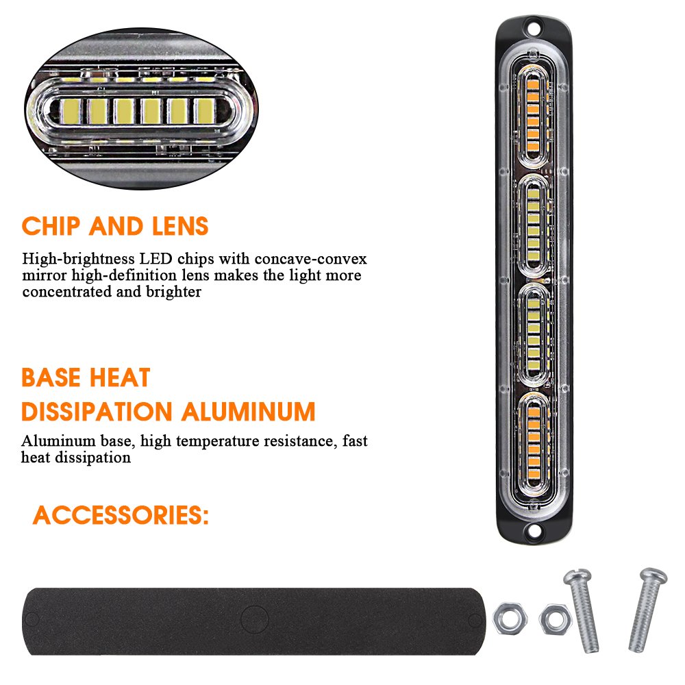 12v 24v Red White Amber Truck 2led Side Clearance Marker Light Trailer Side Tail Led Flash Lights