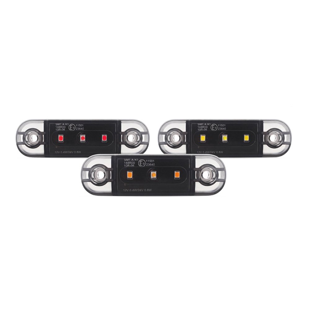 Hot Sale 12V 24V Amber White Red Rectangle LED Clearance Light Led Side Marker Reflector Light for Truck Trailer Bus