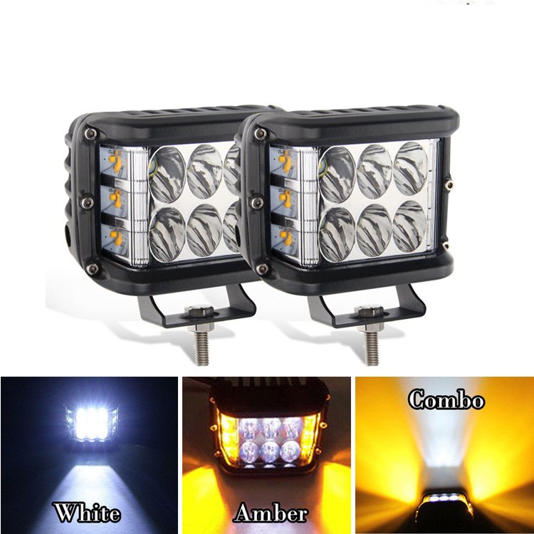 3sides Dual Color 36W LED Work Light Strobe Car Light Bar Flashing Auto Fog Light for Truck SUV ATV 4WD Luces Led Para Autos