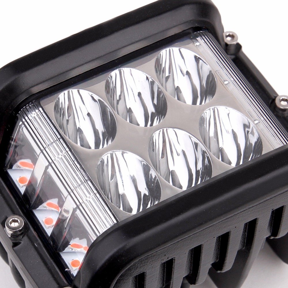 3sides Dual Color 36W LED Work Light Strobe Car Light Bar Flashing Auto Fog Light for Truck SUV ATV 4WD Luces Led Para Autos