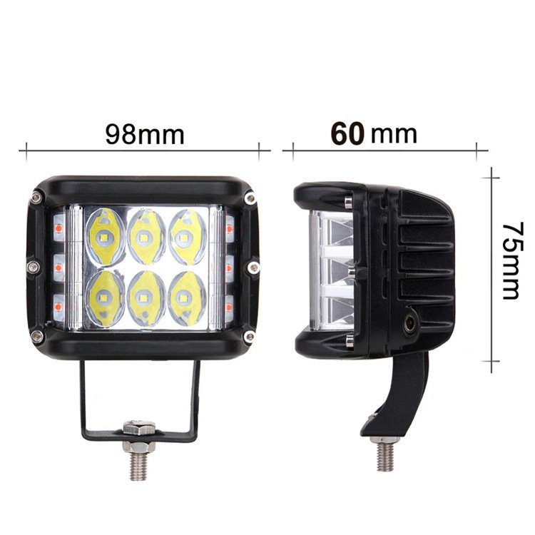 3sides Dual Color 36W LED Work Light Strobe Car Light Bar Flashing Auto Fog Light for Truck SUV ATV 4WD Luces Led Para Autos