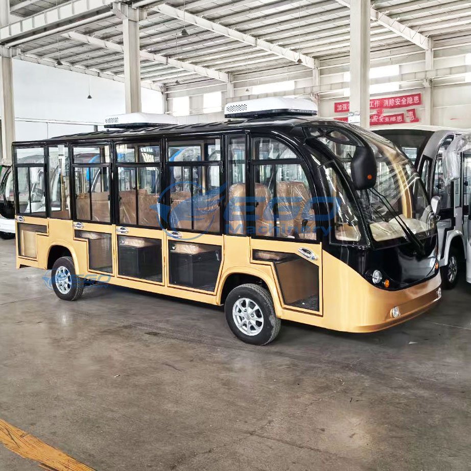 14 Passenger Fully Enclosed Electric Shuttle Bus for Sightseeing Made in China with Door Special Transportation Mini Tourism Bus