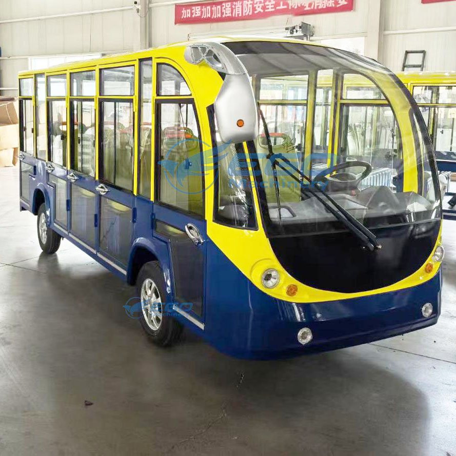 14 Passenger Fully Enclosed Electric Shuttle Bus for Sightseeing Made in China with Door Special Transportation Mini Tourism Bus