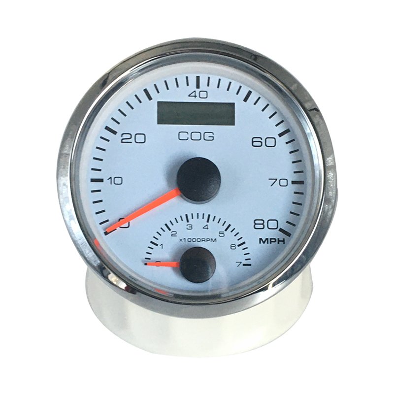 COG Universal 85mm 80MPH GPS Speedometer 0-7000RPM Tachometer Engine Rev Counter with GPS Antenna 12V/24V